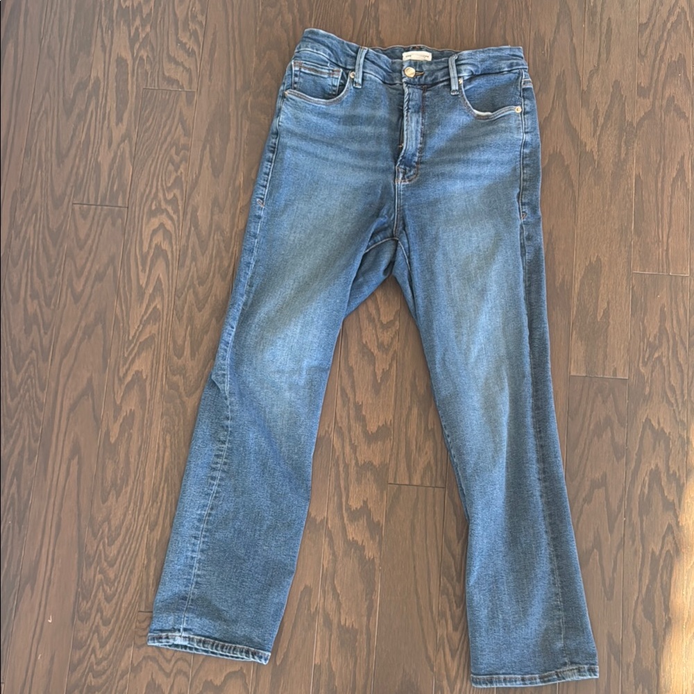 Good American Blue Straight Leg Jeans